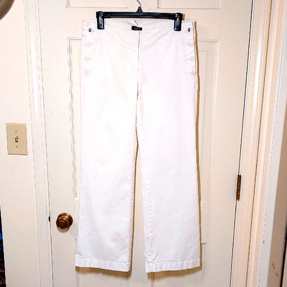 LOFT Pants - LOFT White Marisa Sailor Trousers, Size 4P